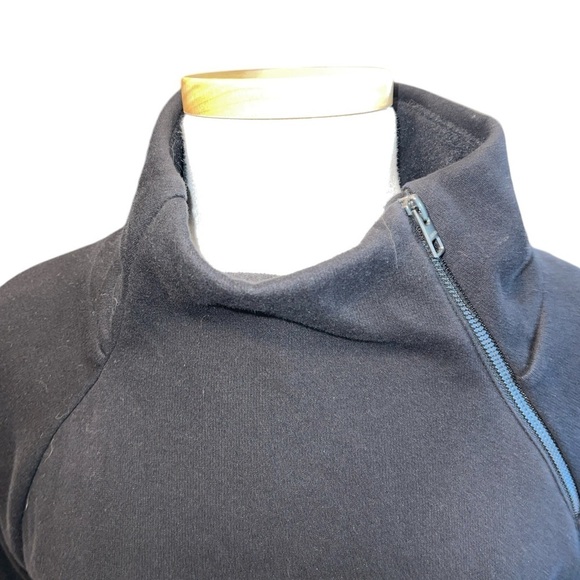 Athleta Women's Tunic S Black Sweatshirt or Mini Dress Side Zip Neck Pullover - Picture 5 of 14